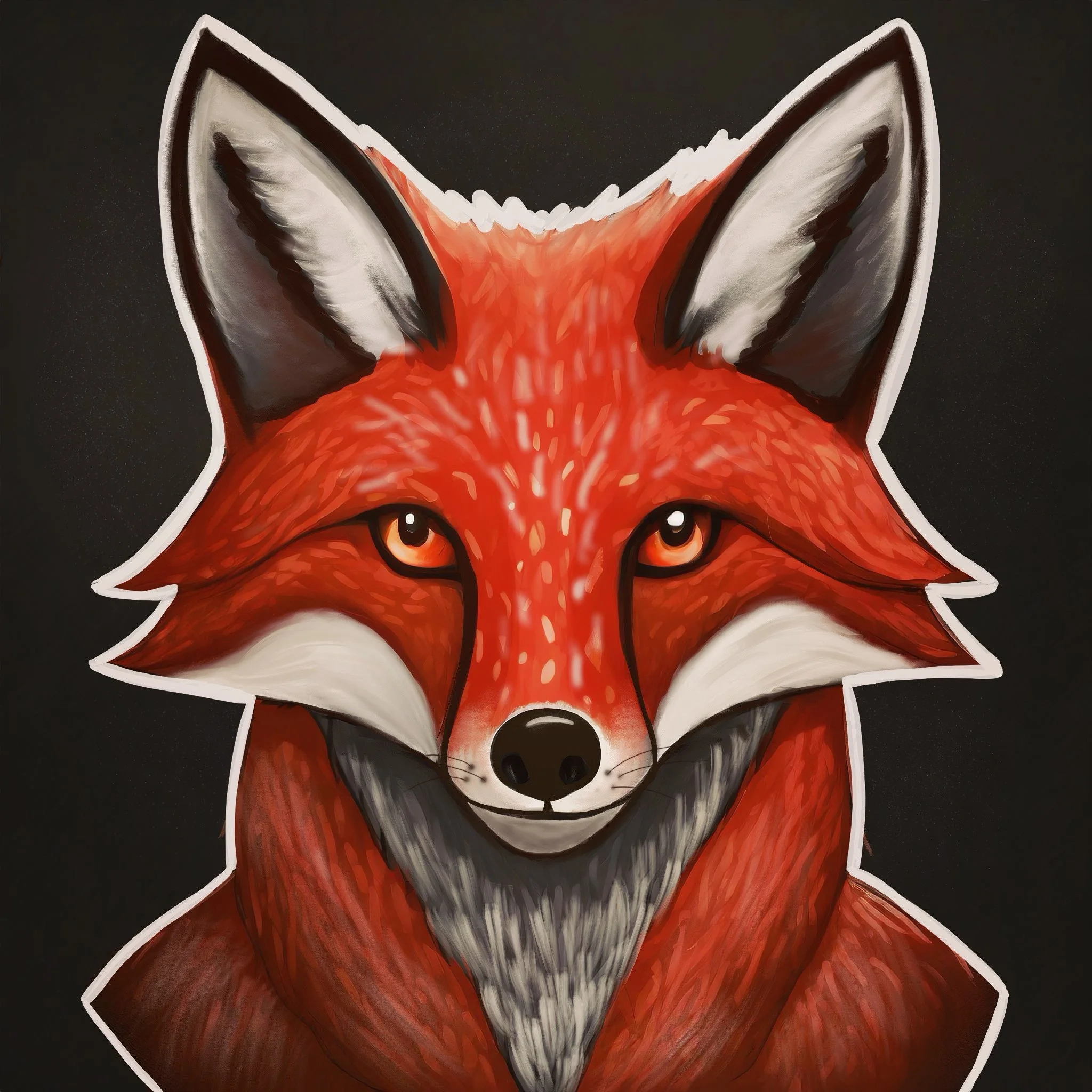 Fox face sticker design