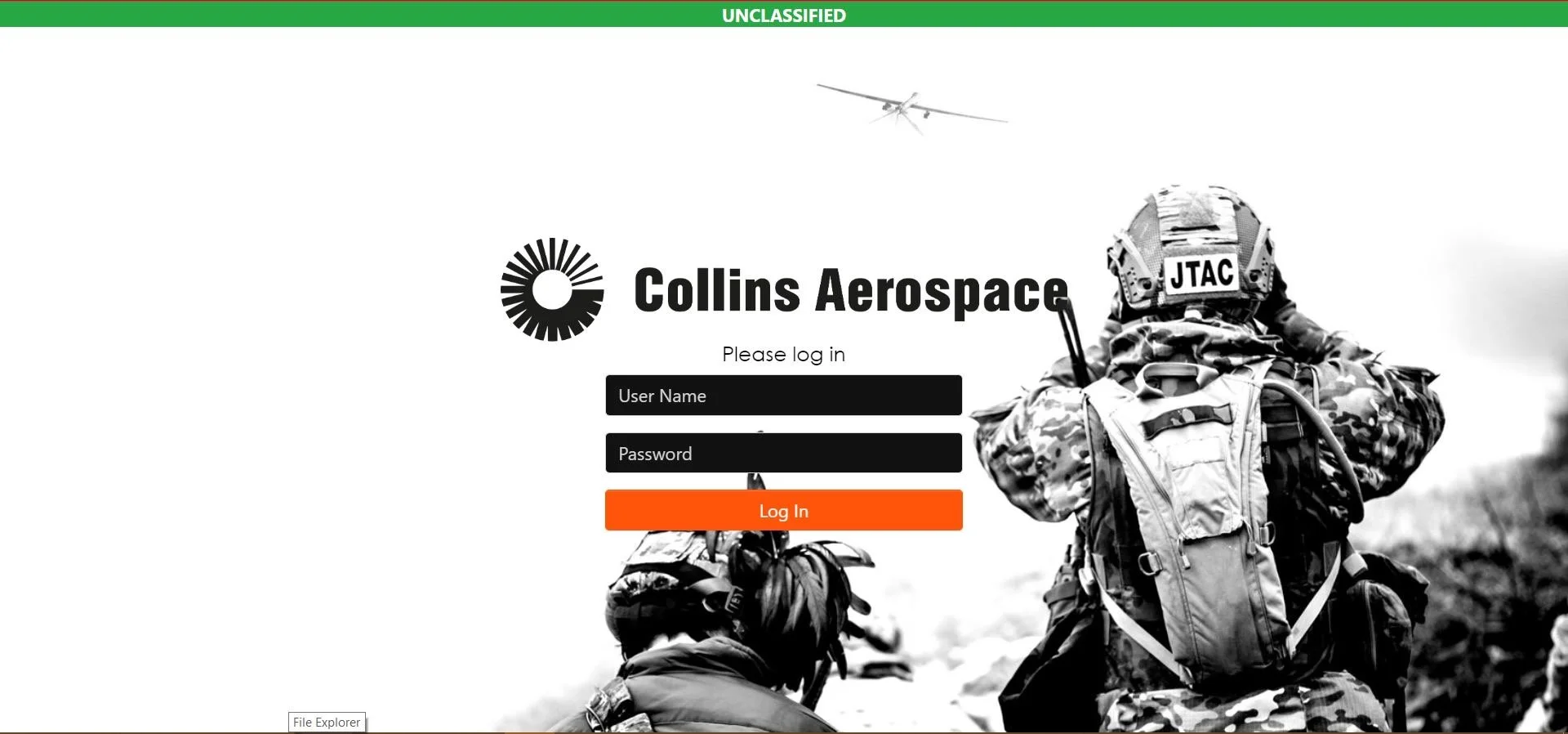 Login screen