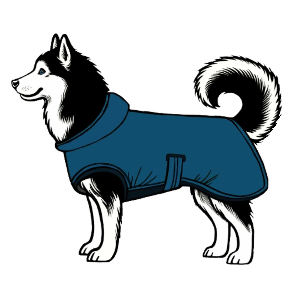 Husky in a dog coat 