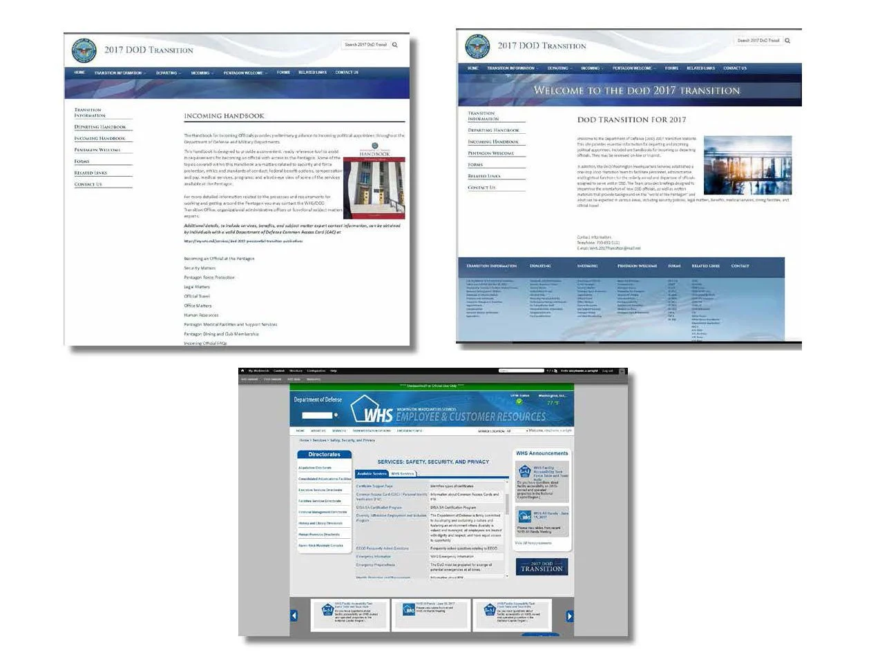 Two Separate DoD Websites - 2017