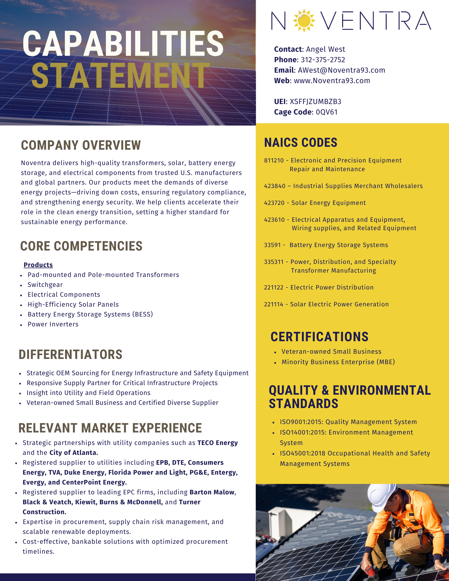 Noventra Capabilities Statement