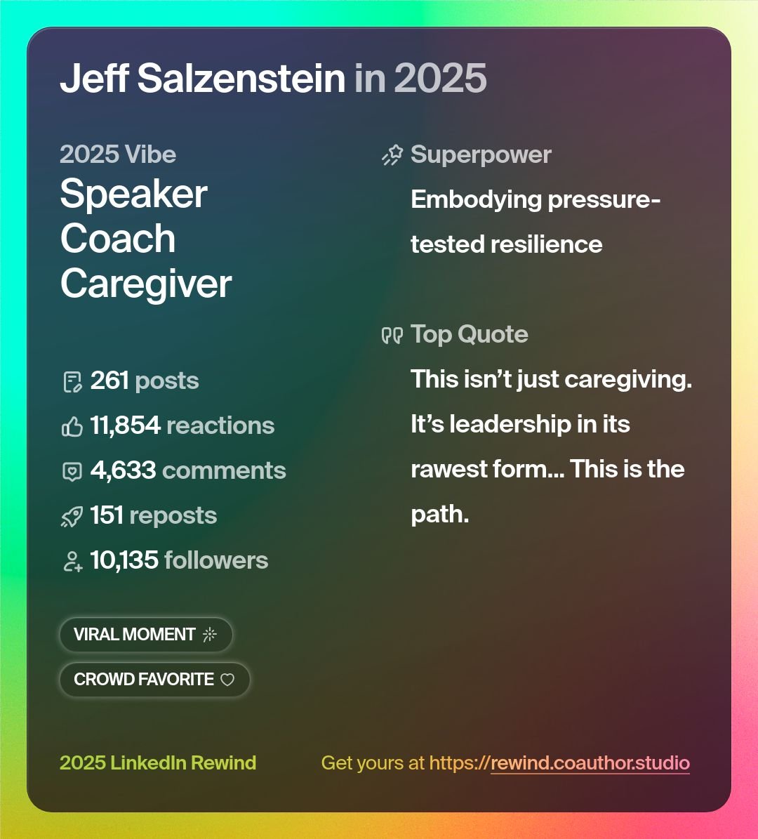 My 2025 LinkedIn Rewind threw me for a loop.

Why?

Because one of the &ldquo;vibe&rdquo; words it gave me isn&rsquo;t how I normally show up in the world.
And yet&hellip; it defined a big part of my year.
Let&rsquo;s break down the three words Linke