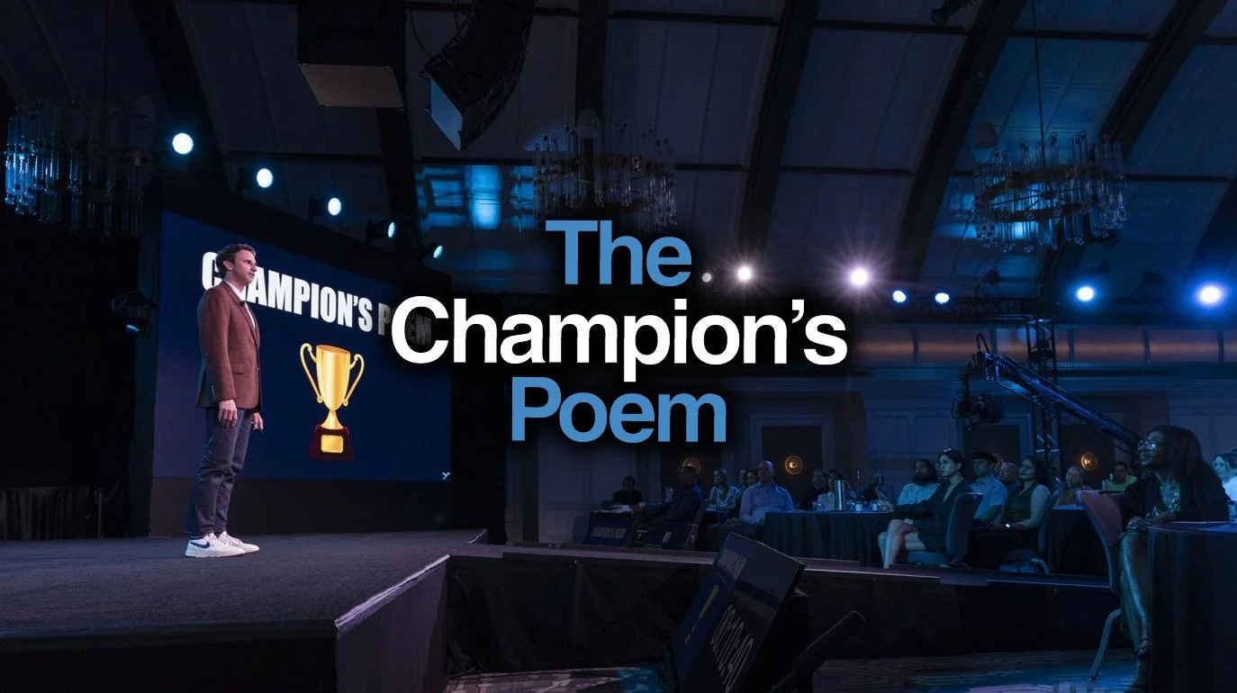 &ldquo;A champion is a gentleman.
He does not whine or complain.

He picks himself up when things get tough.
He absolutely never quits.
He wins with class.
He sometimes loses, but does so with class.
A champion stands tall with his head high.
He walk