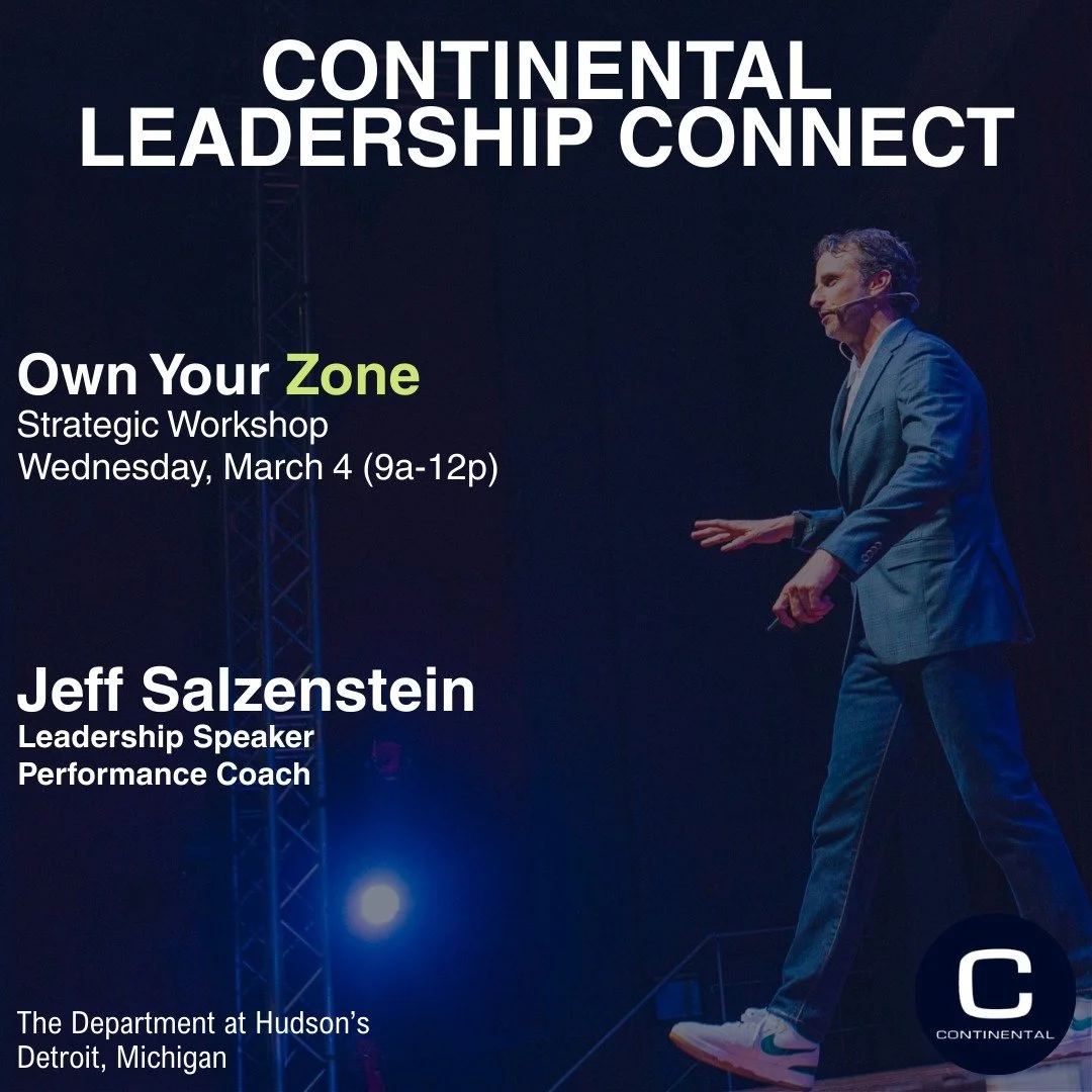 Excited to be with the Continental Food &amp; Beverages team in Detroit tomorrow for their Leadership Connect Meeting.

We&rsquo;ll dive into a 3-hour Own Your Zone strategic workshop focused on leading through change and growth in today&rsquo;s unce