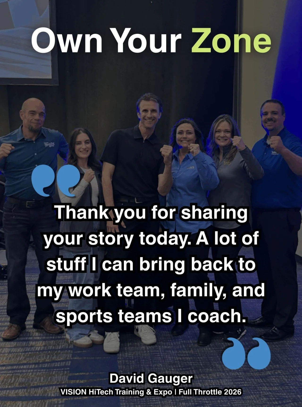 &ldquo;Thank you for sharing your story today. A lot of stuff I can bring back to my work team, family, and sports teams I coach.&rdquo;

This is what I love to hear.

When someone can take the message back to their team, their family, and the people