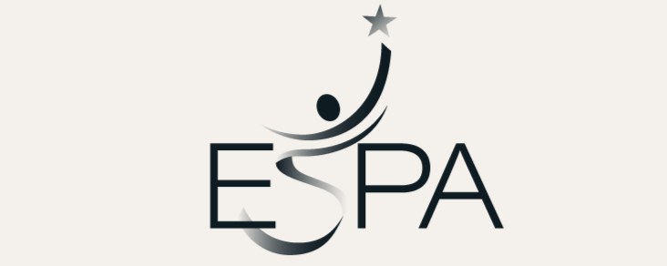 Logo with stylized figure reaching for a star above the word 'ESPA'
