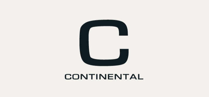 Logo with a large black 'C' and the word 'CONTINENTAL' underneath in black text.