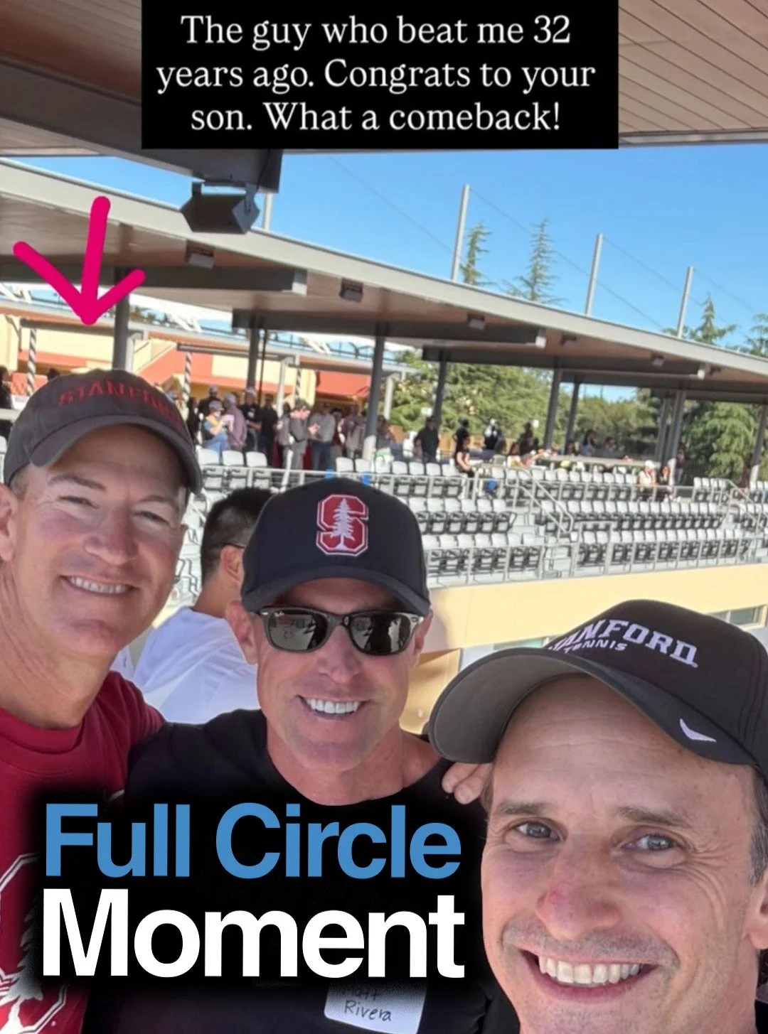 Walked up to the man who ended my national championship dreams 32 years ago.

And watched his son do what I couldn't.

1994. NCAA Championship. 
I&rsquo;m a sophomore playing #2 singles.
Stanford vs. USC.
Deciding match.
All eyes on me and my archriv