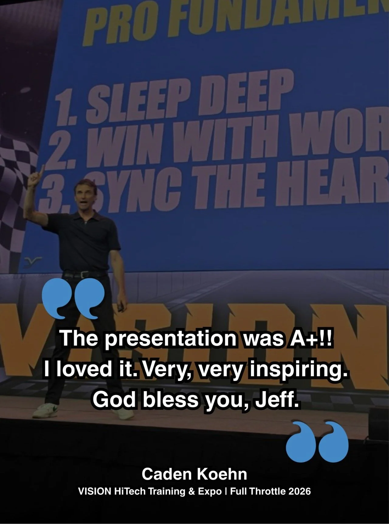 &ldquo;The presentation was A+!! I loved it. Very, very inspiring.&rdquo;

Love this.

At Vision HiTech, the mission was to bring real energy, practical tools, and a message that moves people. Grateful Caden felt inspired and impacted by the experien