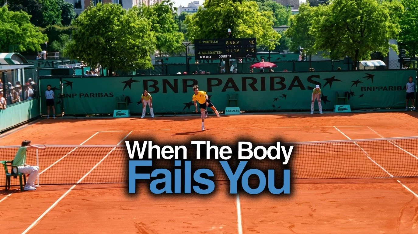 Both feet wrapped in tape. Plantar fasciitis so bad I could barely walk to the court.

2004. Roland Garros. The French Open.

I snuck into the main draw at 30 years old.

A few months earlier, I'd broken into the top 100 in the world for the first ti