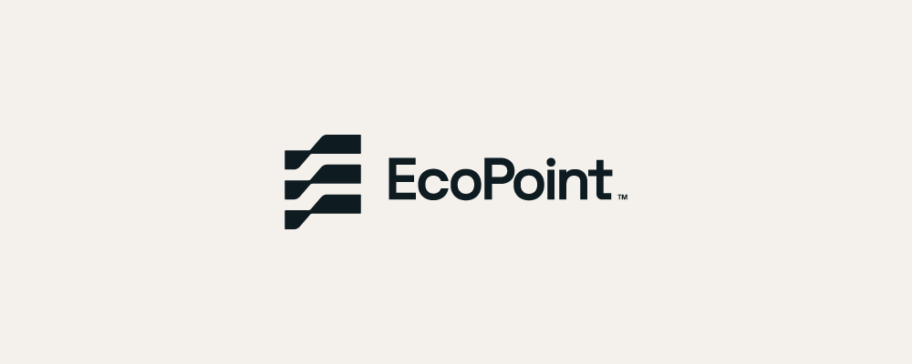 EcoPoint logo with black stylized icon and text on a light background.