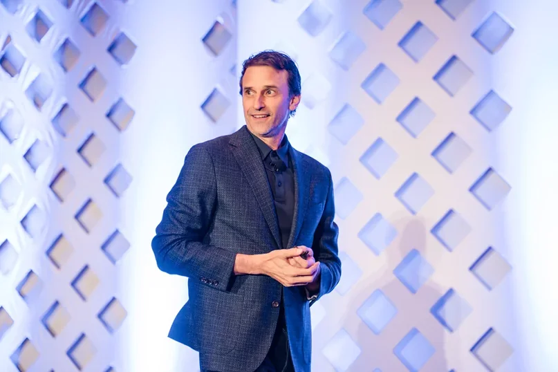 jeff salzenstein on stage purple background