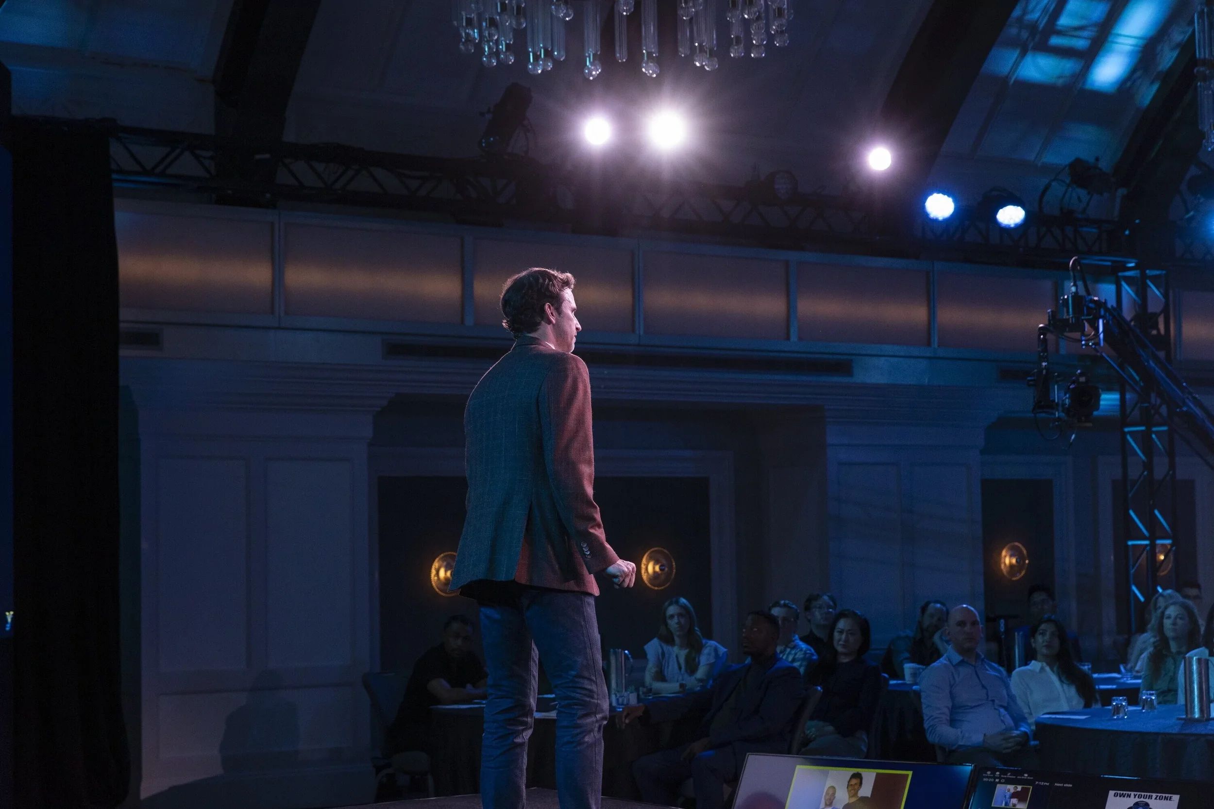 jeff salzenstein on stage shot from behind
