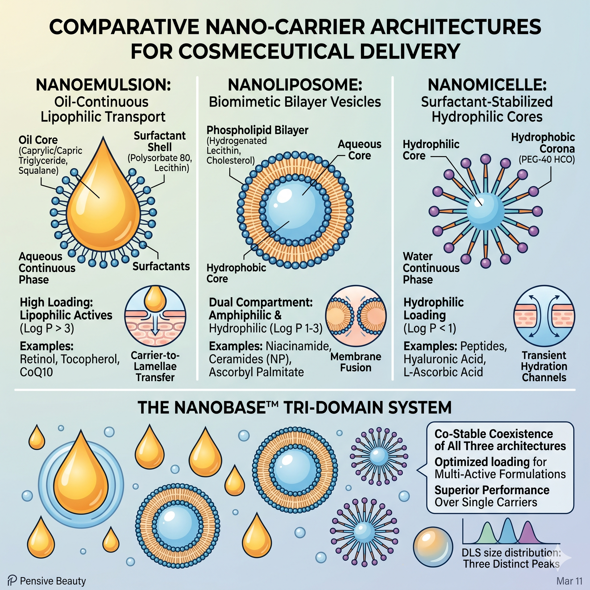 Nanoemulsion vs Nanoliposome vs Nanomicelle: Comparing Carrier Architectures for Cosmeceutical Delivery
