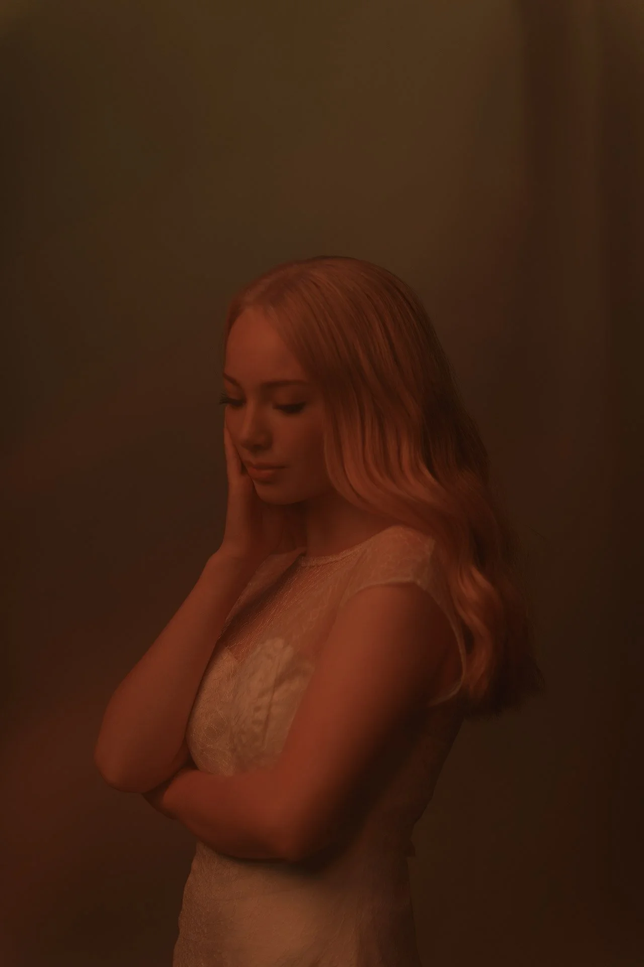 Bride photographed in a studio bridal portrait session at The Portrait Lab in Franklin, Tennessee