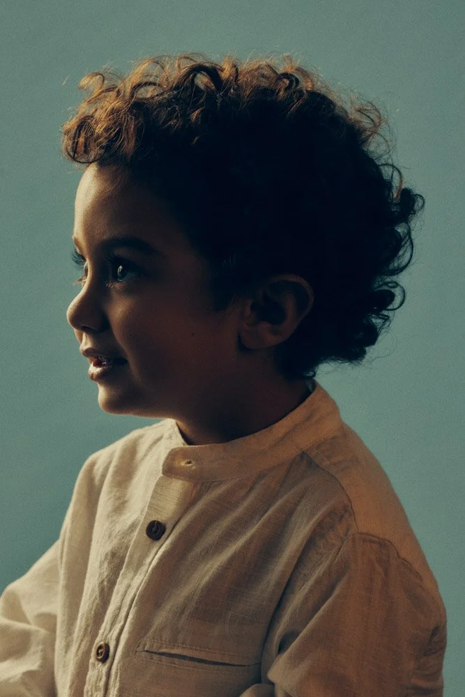 Children's studio portrait with soft, even lighting