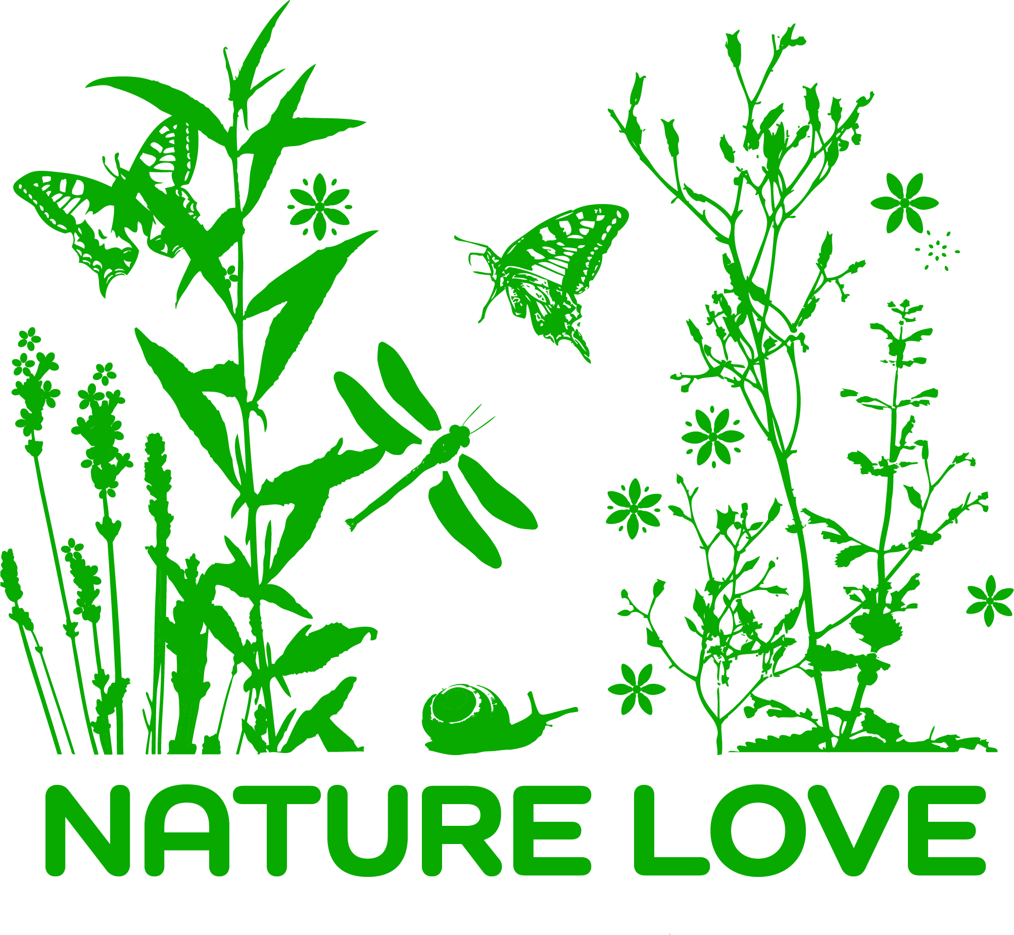 nature love vector meadow single color