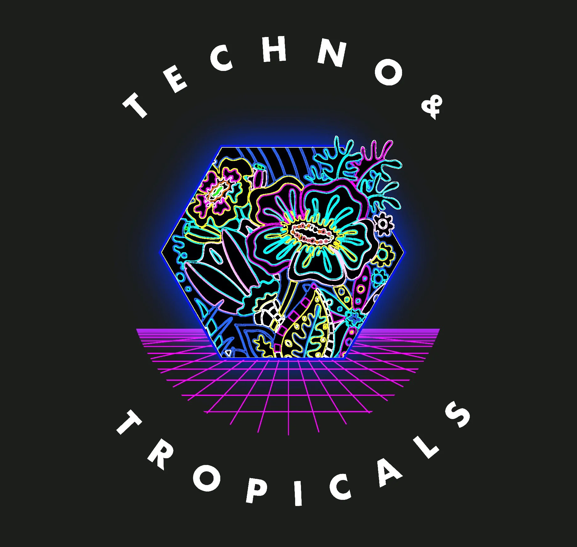 techno und tropicals mit grid synthwave