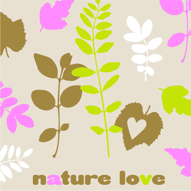 Retro Leafs words nature love