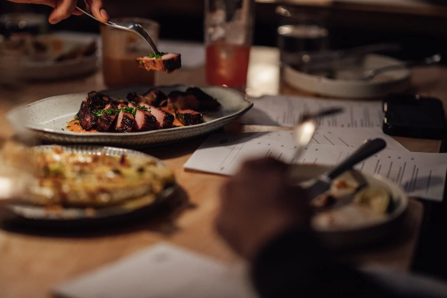 Our new menu has been out for a few weeks now, and for dinner we&rsquo;ve chosen to go family-style. It&rsquo;s how we love to dine, and we hope you do too.

Grab an aussie striploin, lamb shank, add some braised leeks vinaigrette, plus our winter gr