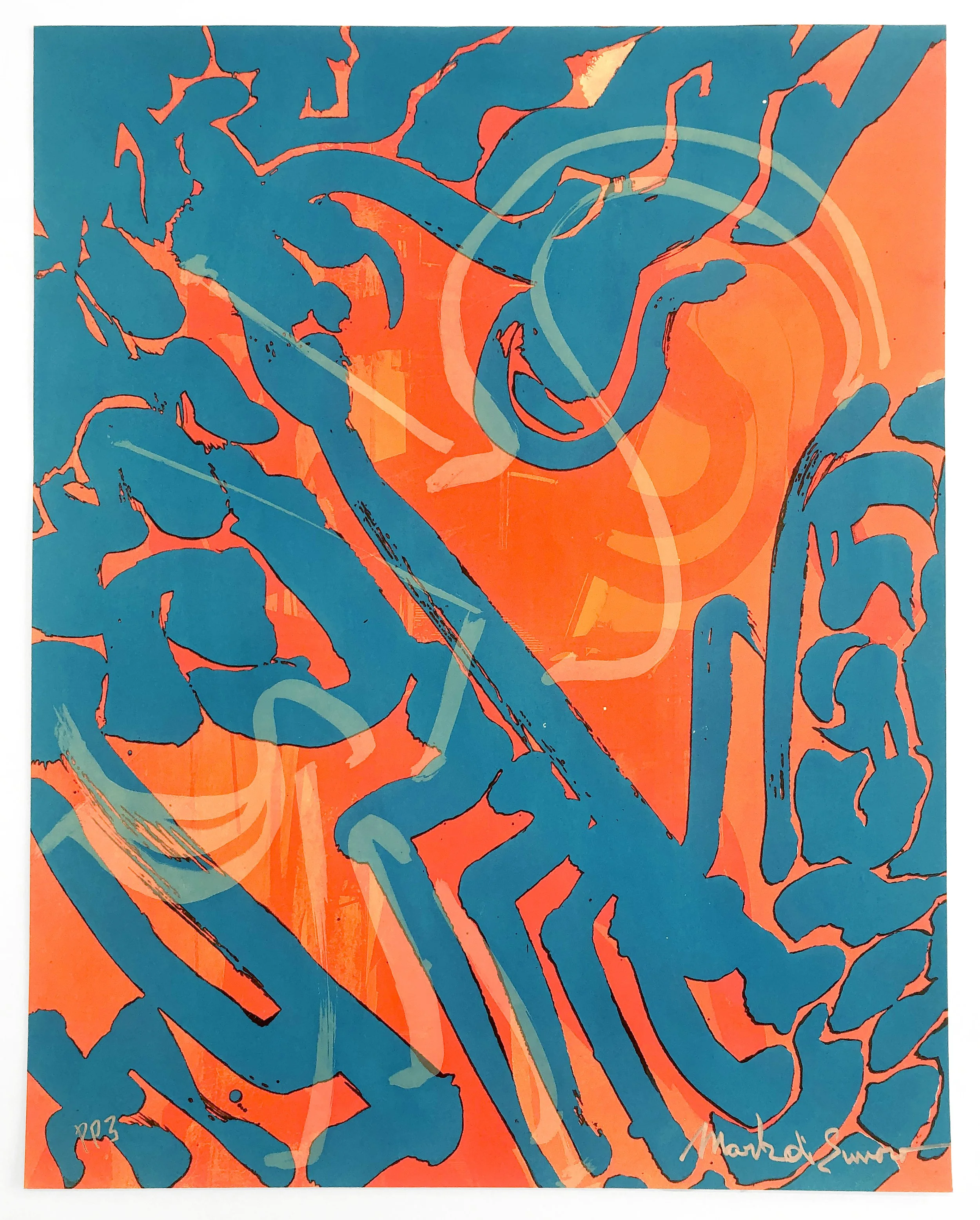 Untitled, 2022. Lithograph and silkscreen with phosphorescent ink. 27 x 21.5 in. (bleed). Edition PP. Published by Spacetime.