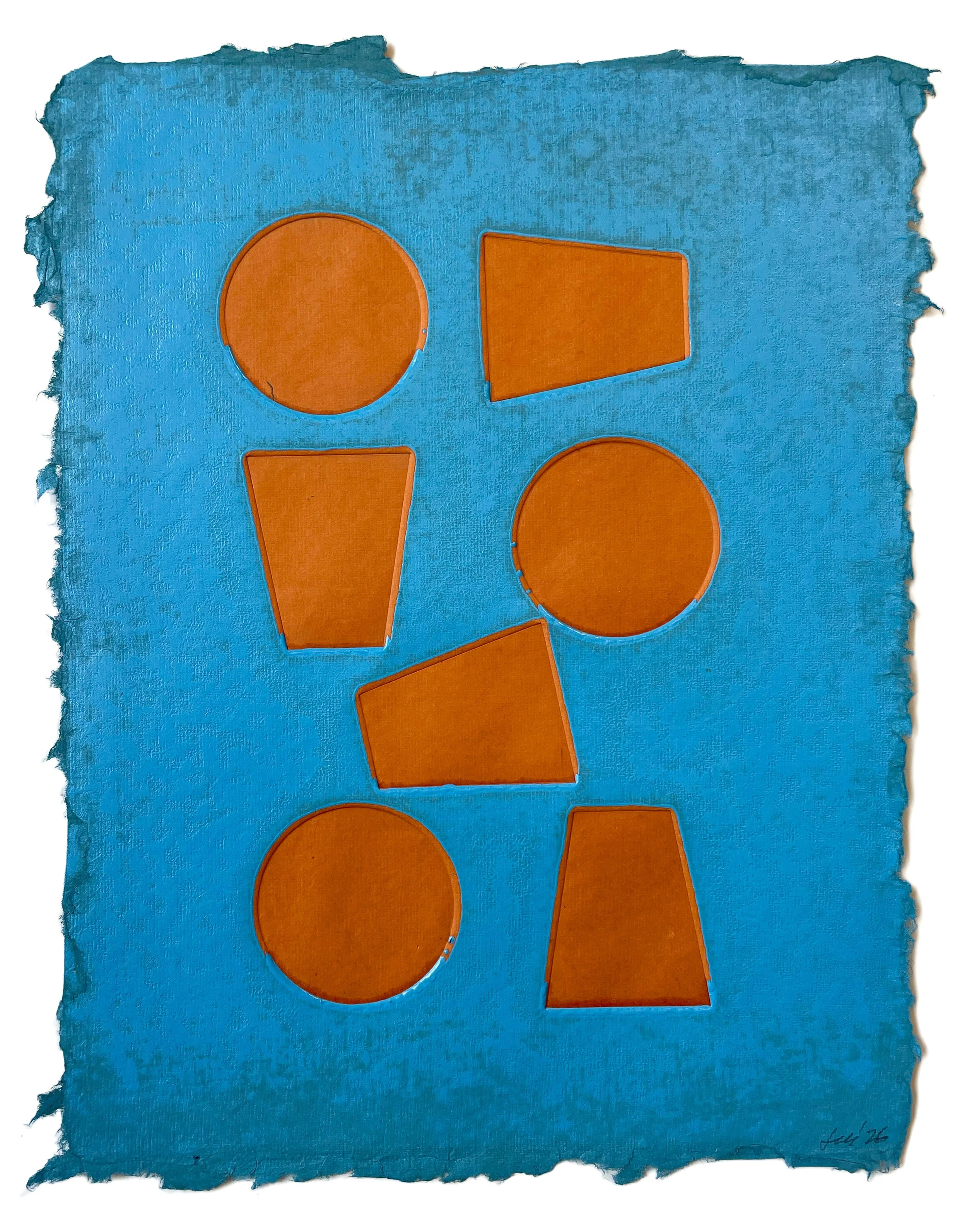 Totem III, 2026. Monotype on handmade Khadi paper. 11.5 x 9 in. (bleed). NFS