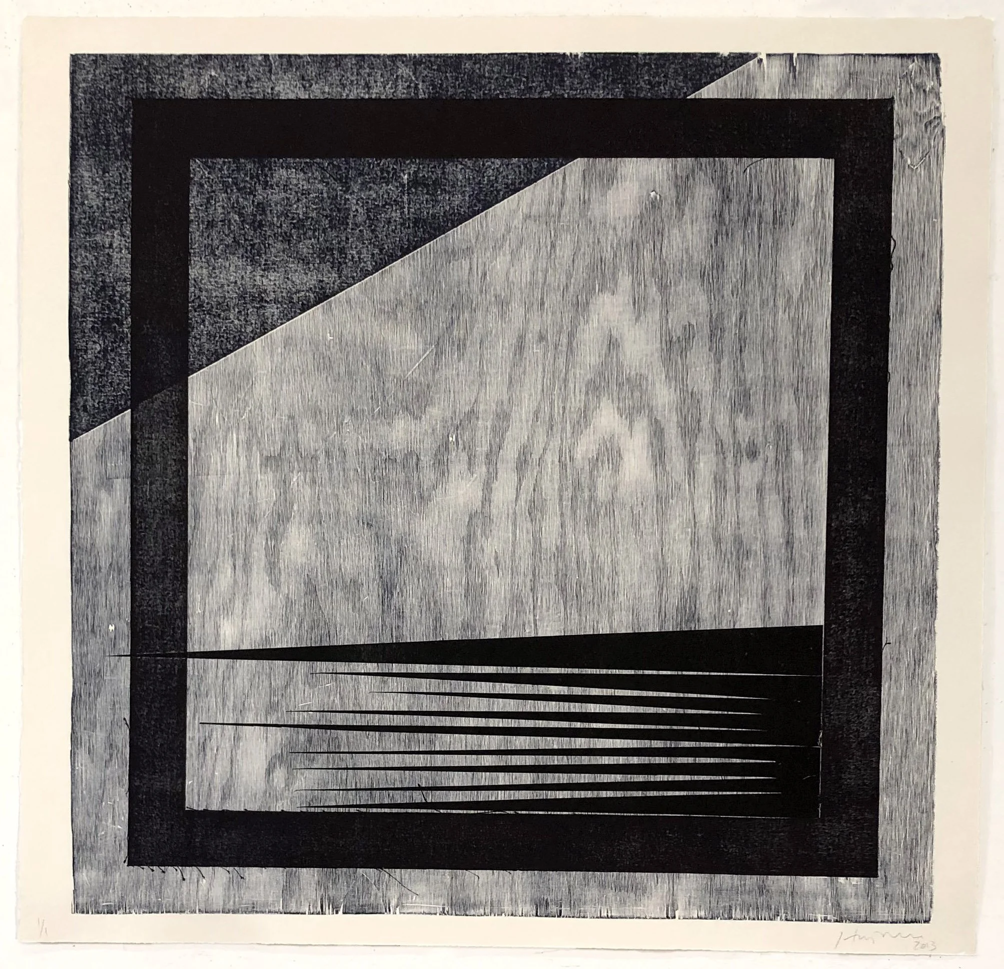 Untitled, 2013. Woodcut monoprint. Paper Size: 36 x 37 in.