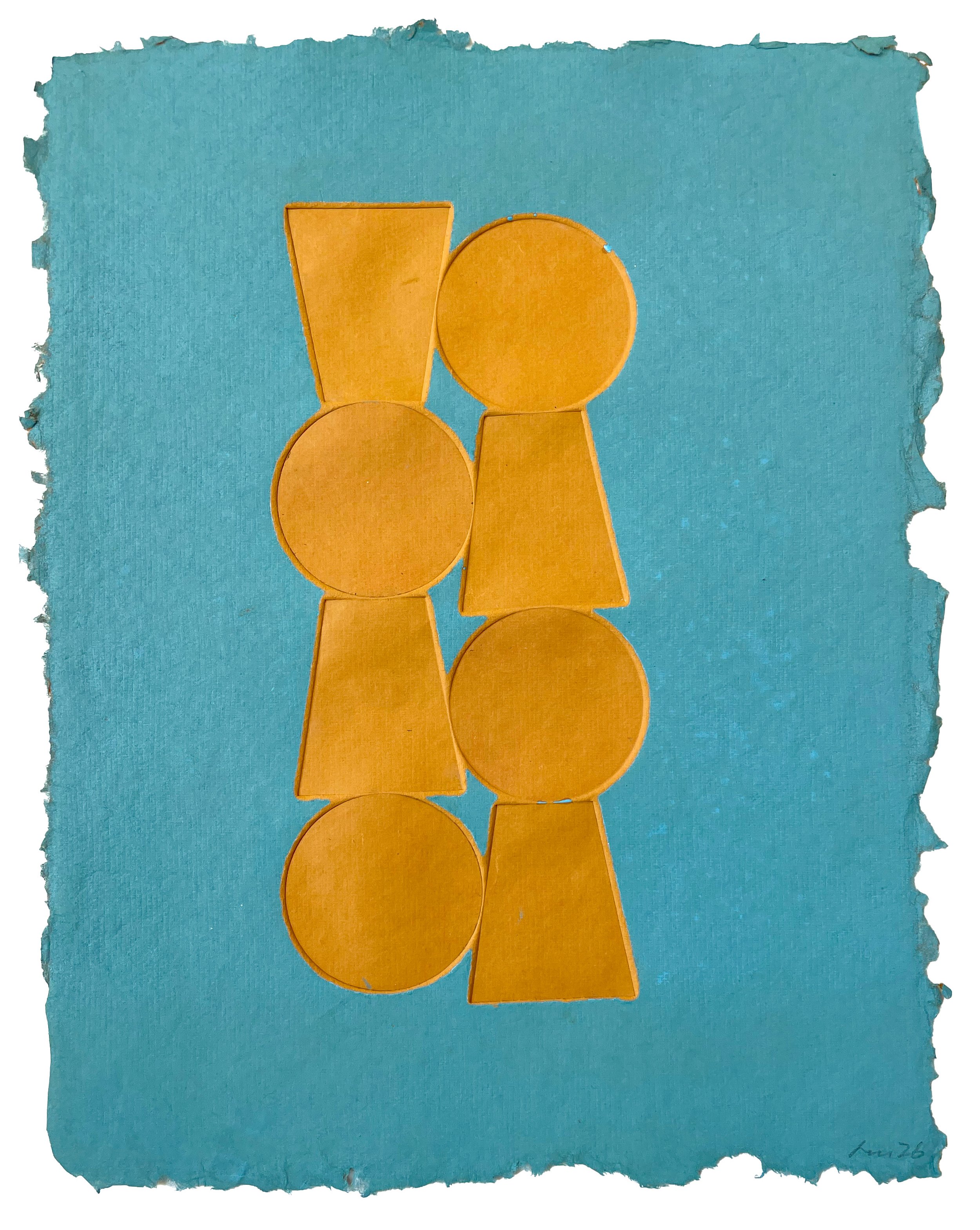 Totem IX, 2026. Monotype on handmade Khadi paper. 11.5 x 9 in. (bleed)