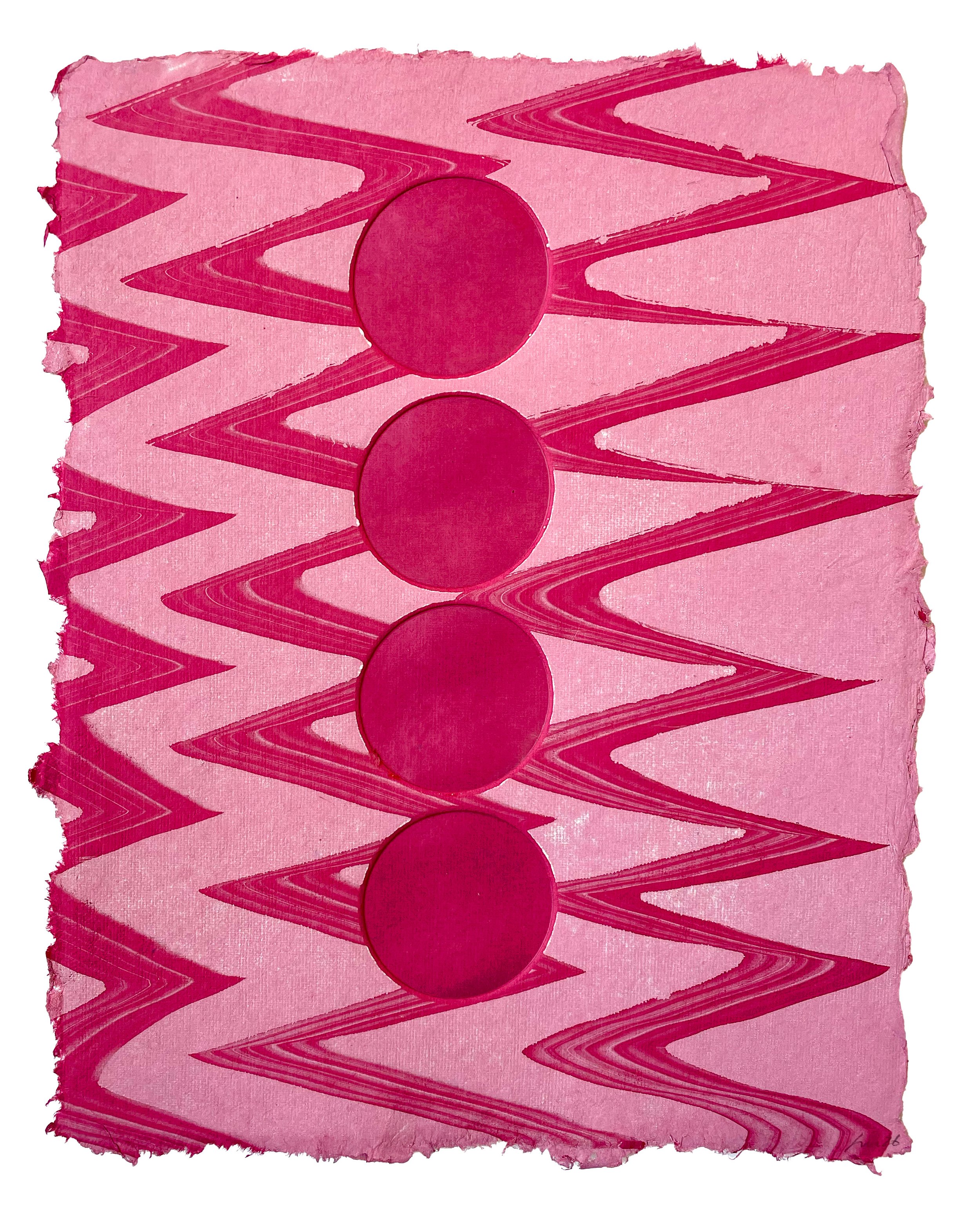 Totem VIII, 2026. Monotype on handmade Khadi paper. 11.5 x 9 in. (bleed)