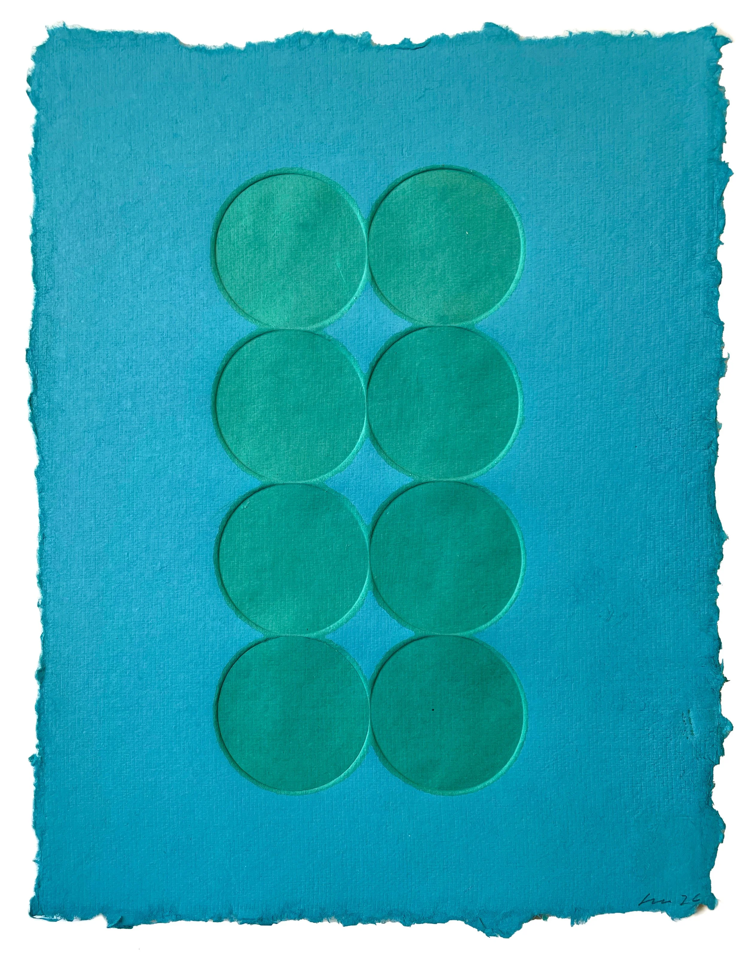 Totem V, 2026. Monotype on handmade Khadi paper. 11.5 x 9 in. (bleed)