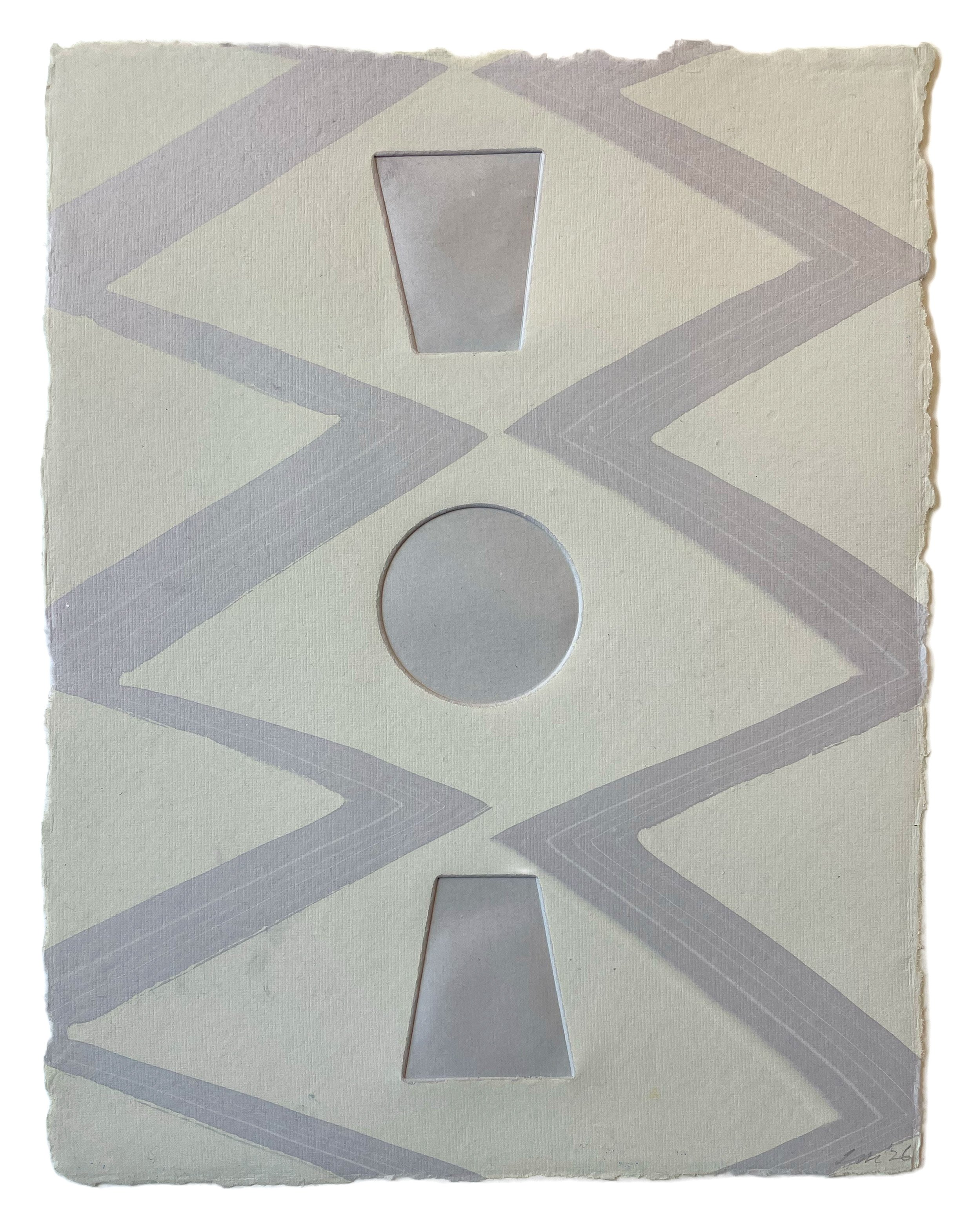 Totem IV, 2026. Monotype on handmade Khadi paper. 11.5 x 9 in. (bleed)