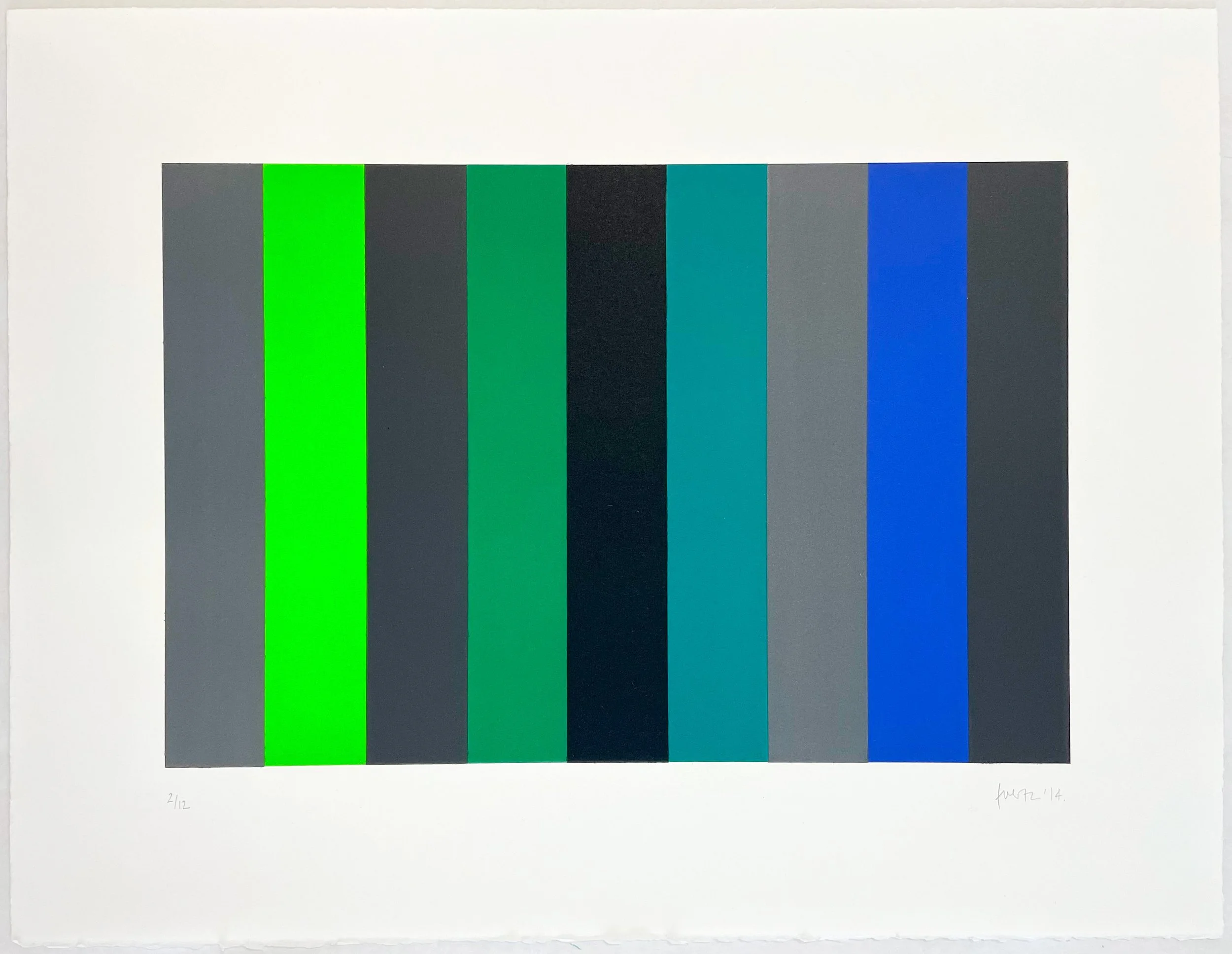 (A-) Chromatics V, 2014. Color lithograph. Paper Size: 18.75 x 24 in. Edition of 12. NFS