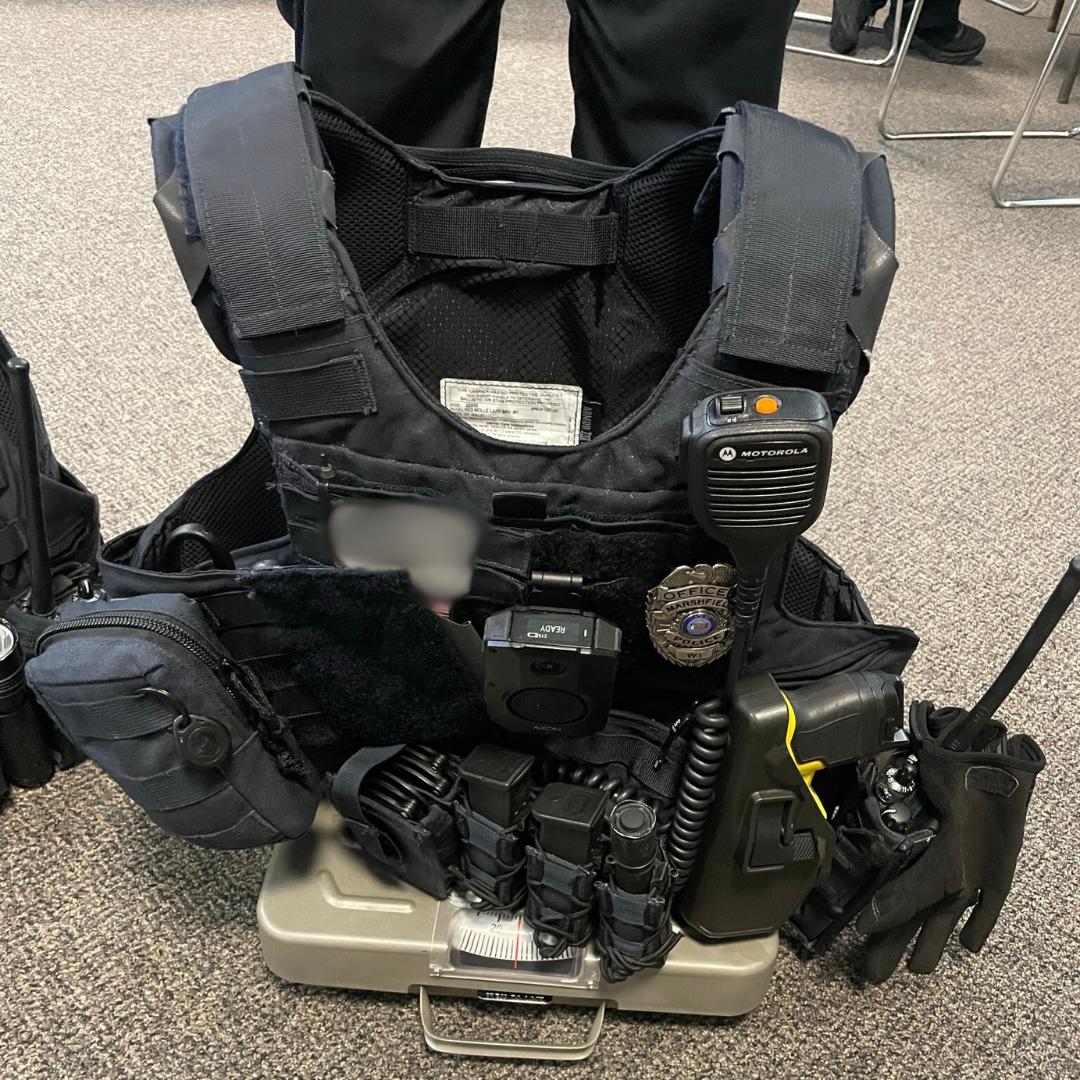 Physical Demands Analysis includes weighing police vest and gear