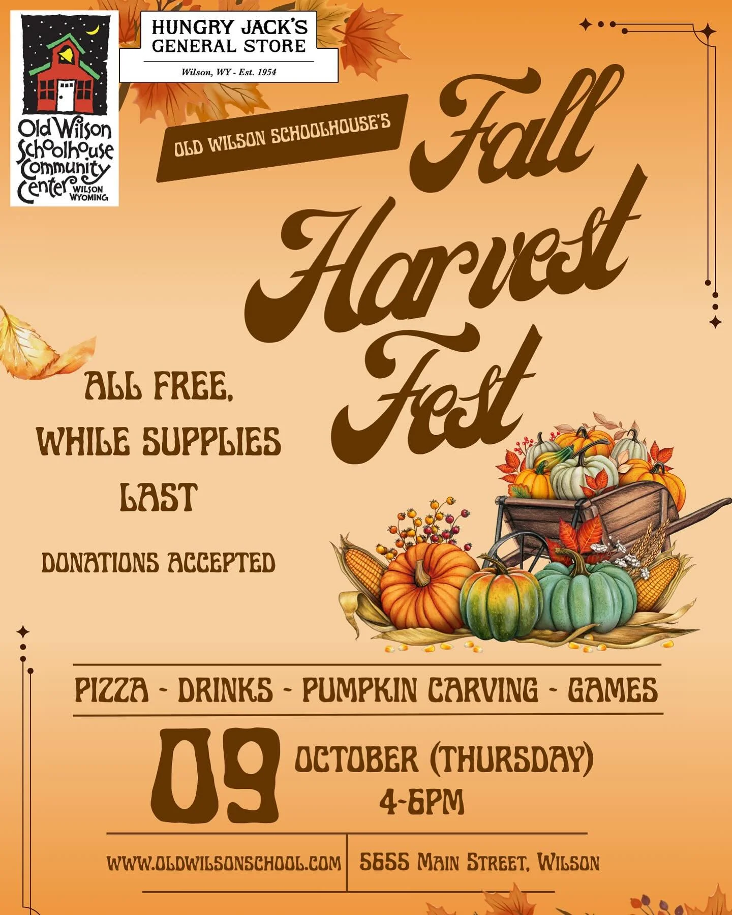 Our annual Fall Harvest Fest is this THURSDAY, OCT 9th from 4-6PM! 

As always, we&rsquo;ll have FREE pumpkin carving, games, pizza, wine/beer and drinks for the kiddos. 

Wear a costume (or not) for the surprise spooky photo ops in the front lawn. C