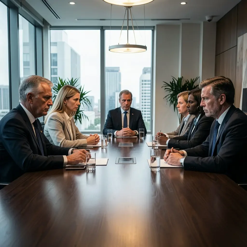 Meeting mit Männer und Frauen