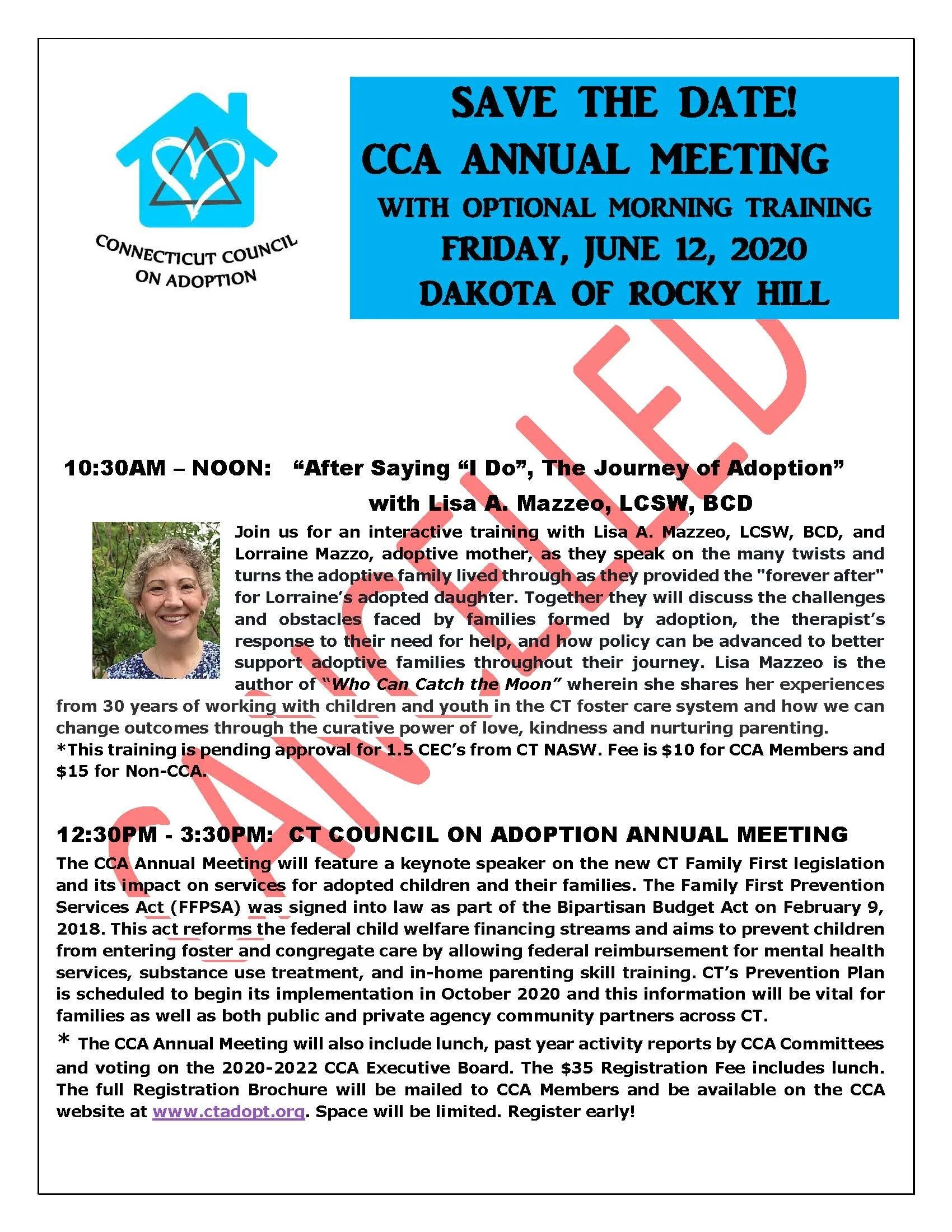CANCELED: CCA Annual Meeting