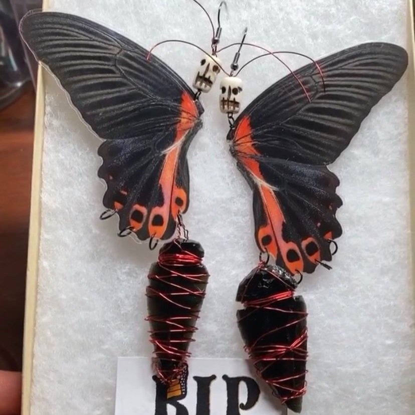 Itzpapalotl Collection ft. Scarlett Mormon Butterfly, Buffalo Bone, & Wire Wrapped Obsidian