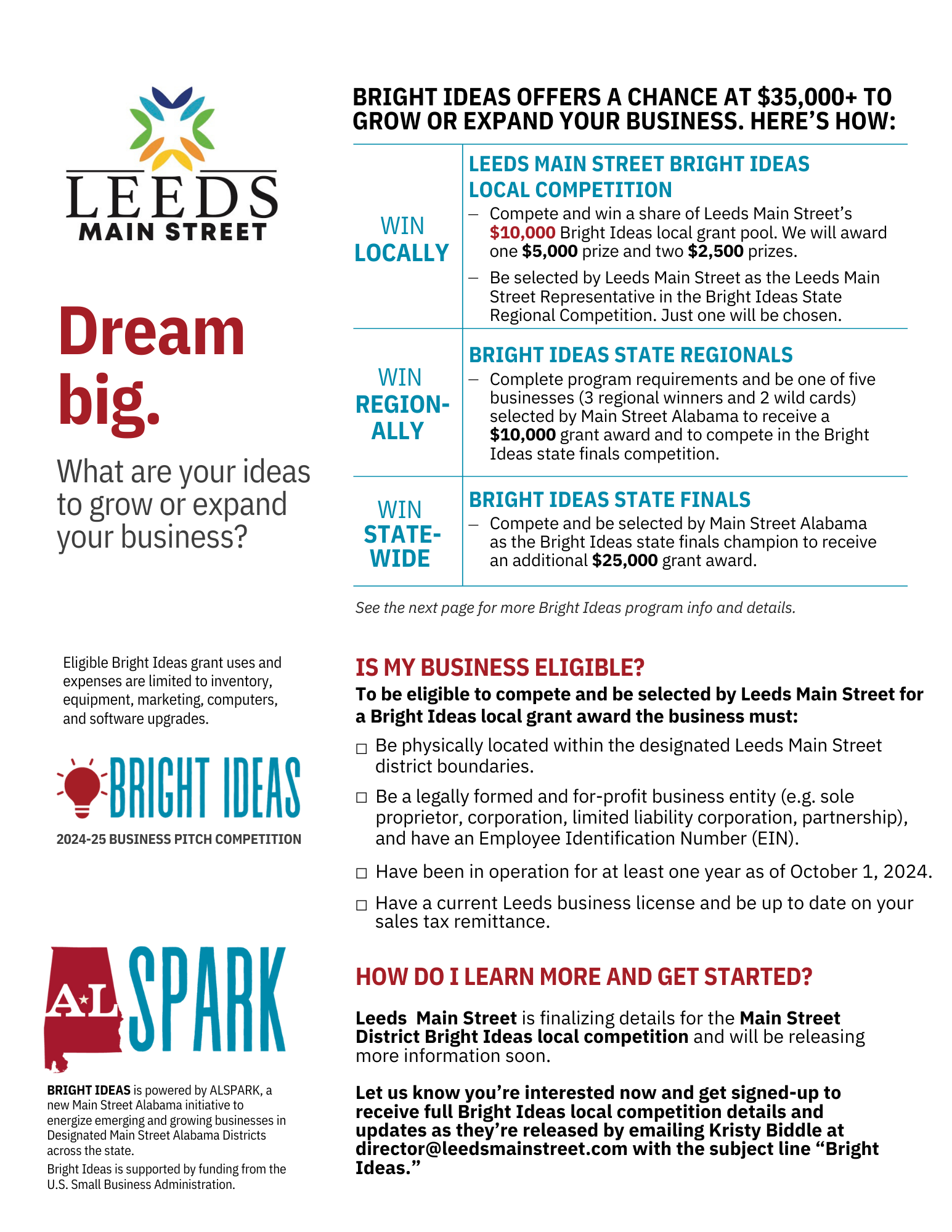 Rules and guidelines to enter the 2025 Bright Ideas pitch competition, page 1