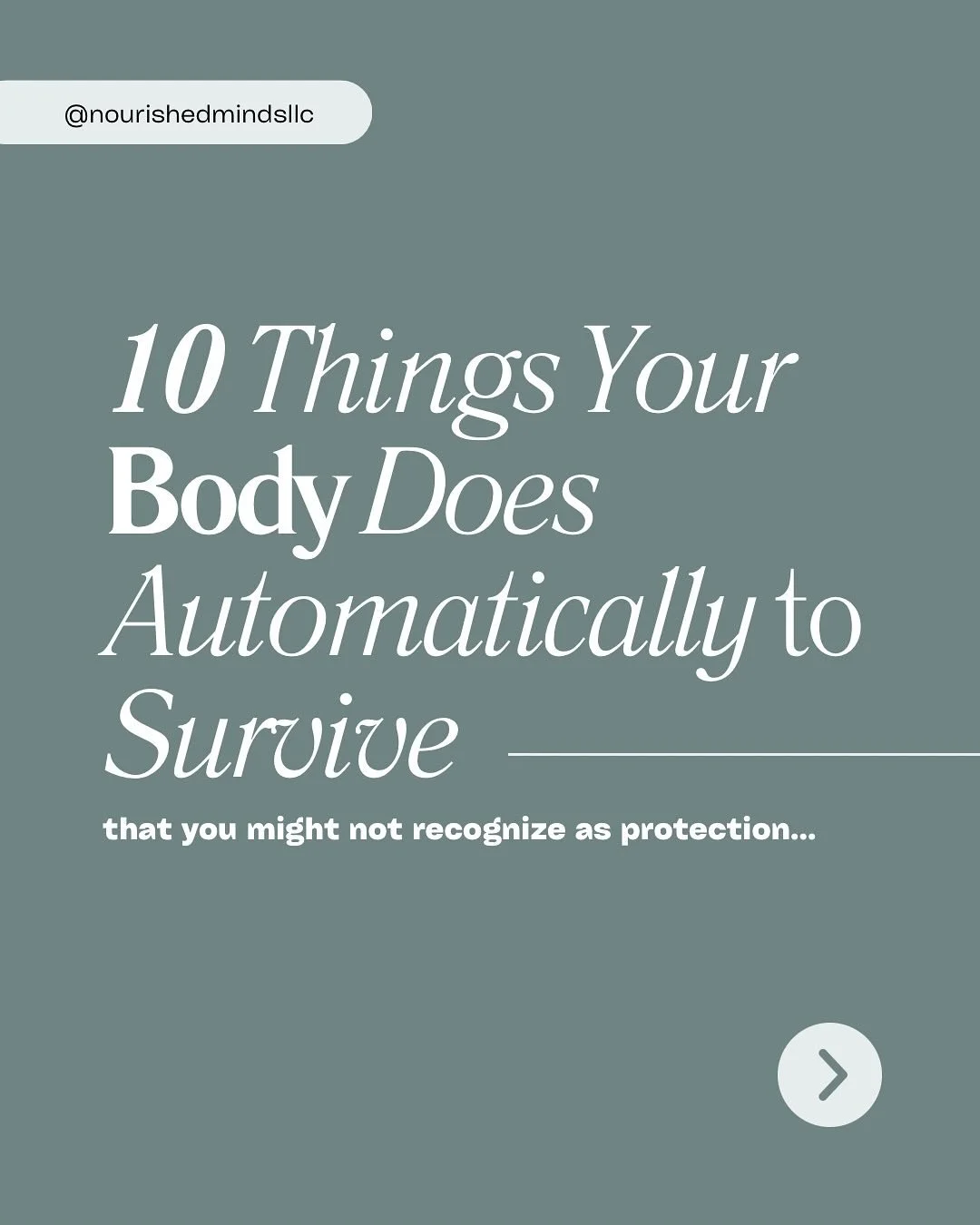 Your body is ALWAYS choosing survival. 

By slowing down.
Holding on.
Numbing out.
Tensing up.
Shutting off cues.
Asking for more nutrition. 

So, rather than fighting your body, how can you connect and check in with what is it asking for? Rest? Safe