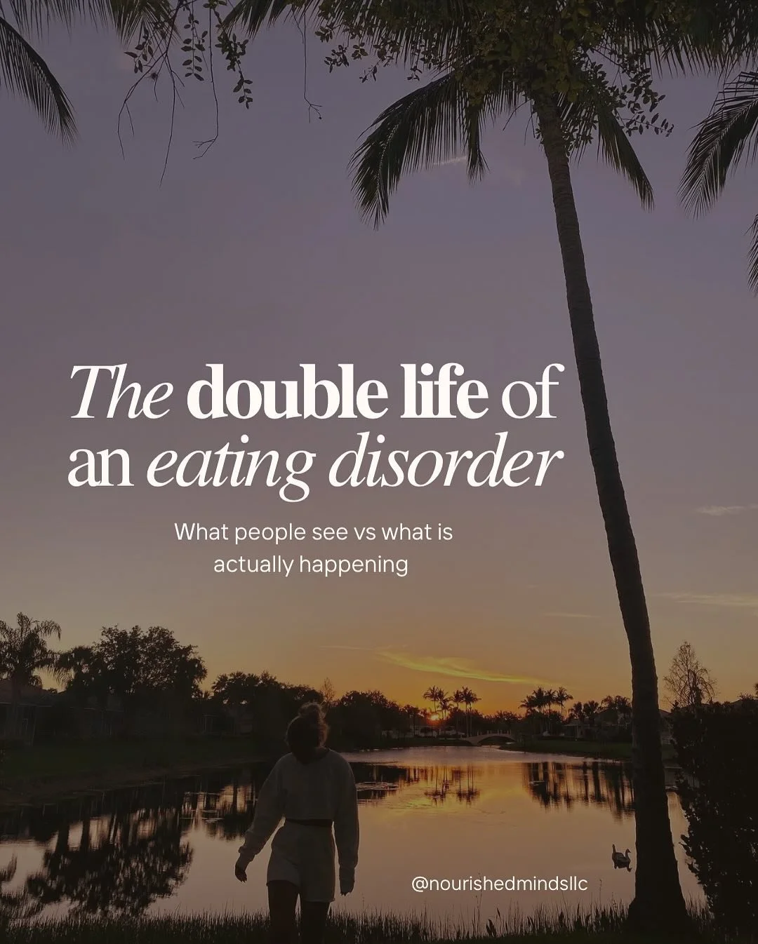 Eating disorders often create a double life.

From the outside, someone may look high-functioning, responsible, or &ldquo;fine.&rdquo;
 Internally, there can be secrecy, exhaustion, mental noise, constant negotiation around food and the body, and slo