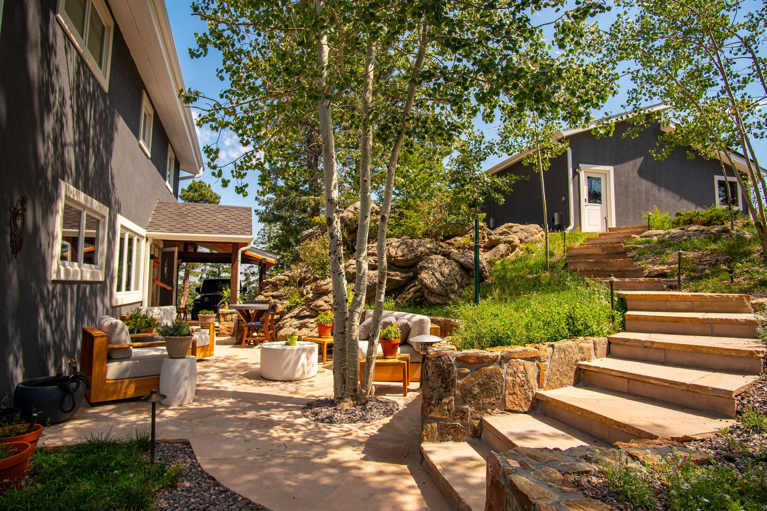 Custom stone patio installation in Greeley CO