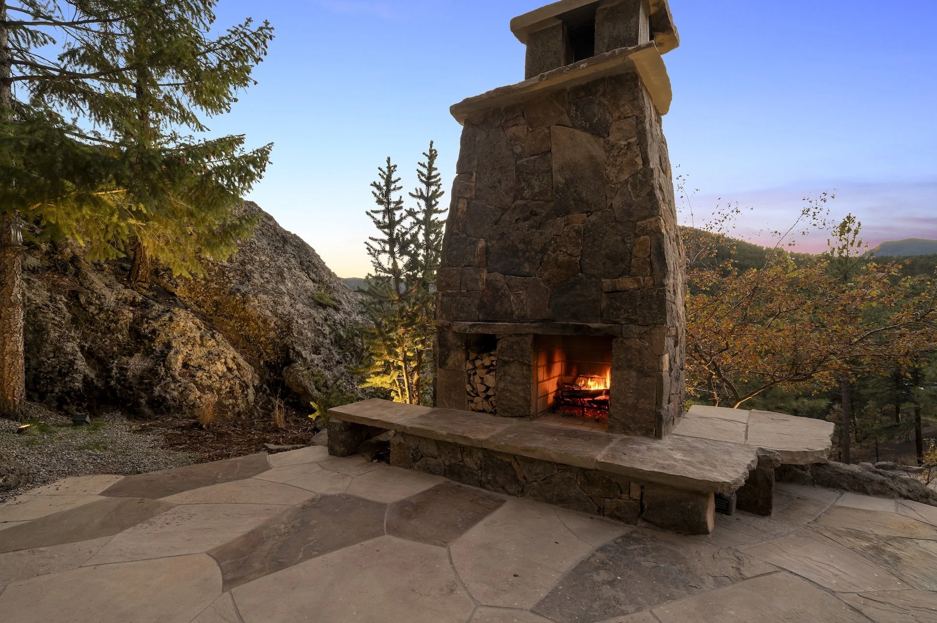outdoor fireplace