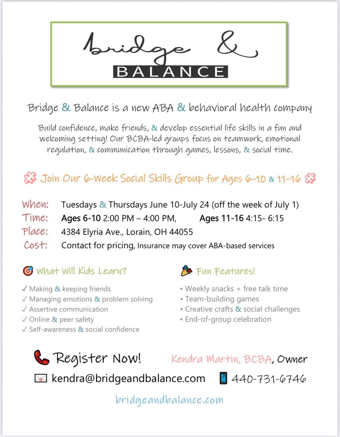 6-week social skills group