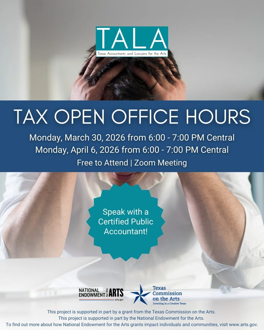 TONIGHT 💥 Join us on Zoom with your tax questions, and we will match you with a CPA free of charge. Don&rsquo;t miss this awesome opportunity! 

Zoom links can be found at the link in our bio! 💙