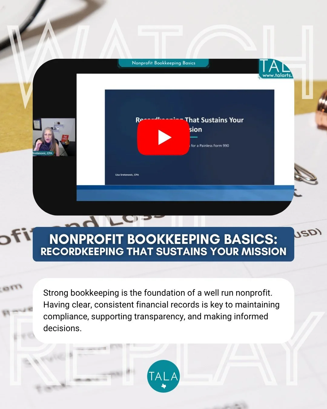 Did you miss Nonprofit Bookeeping Basics: Recordkeeping that Sustains your Mission? Not to worry, you can catch the replay now on our YouTube channel. 

Our next seminar focuses on how you can operate efficiently in today&rsquo;s nonprofit landscape.