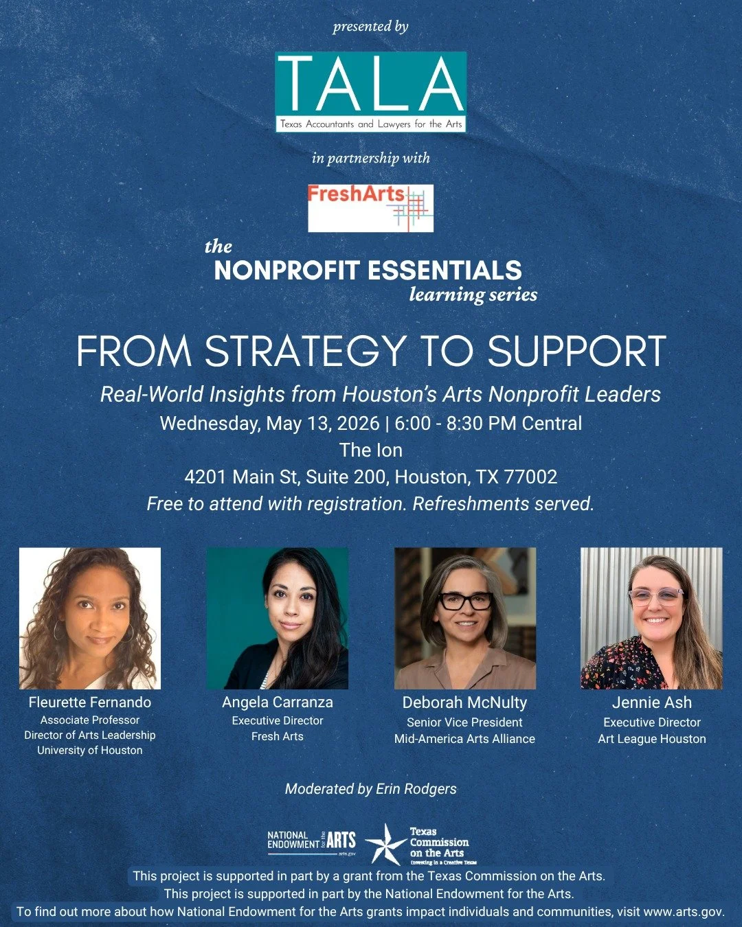 Today&rsquo;s the day! Join us IN HOUSTON at The Ion for the final installment of the Nonprofit Essentials Learning Series. Panelists will explore how to set realistic goals, build development efforts that support your mission, and establish clear ex