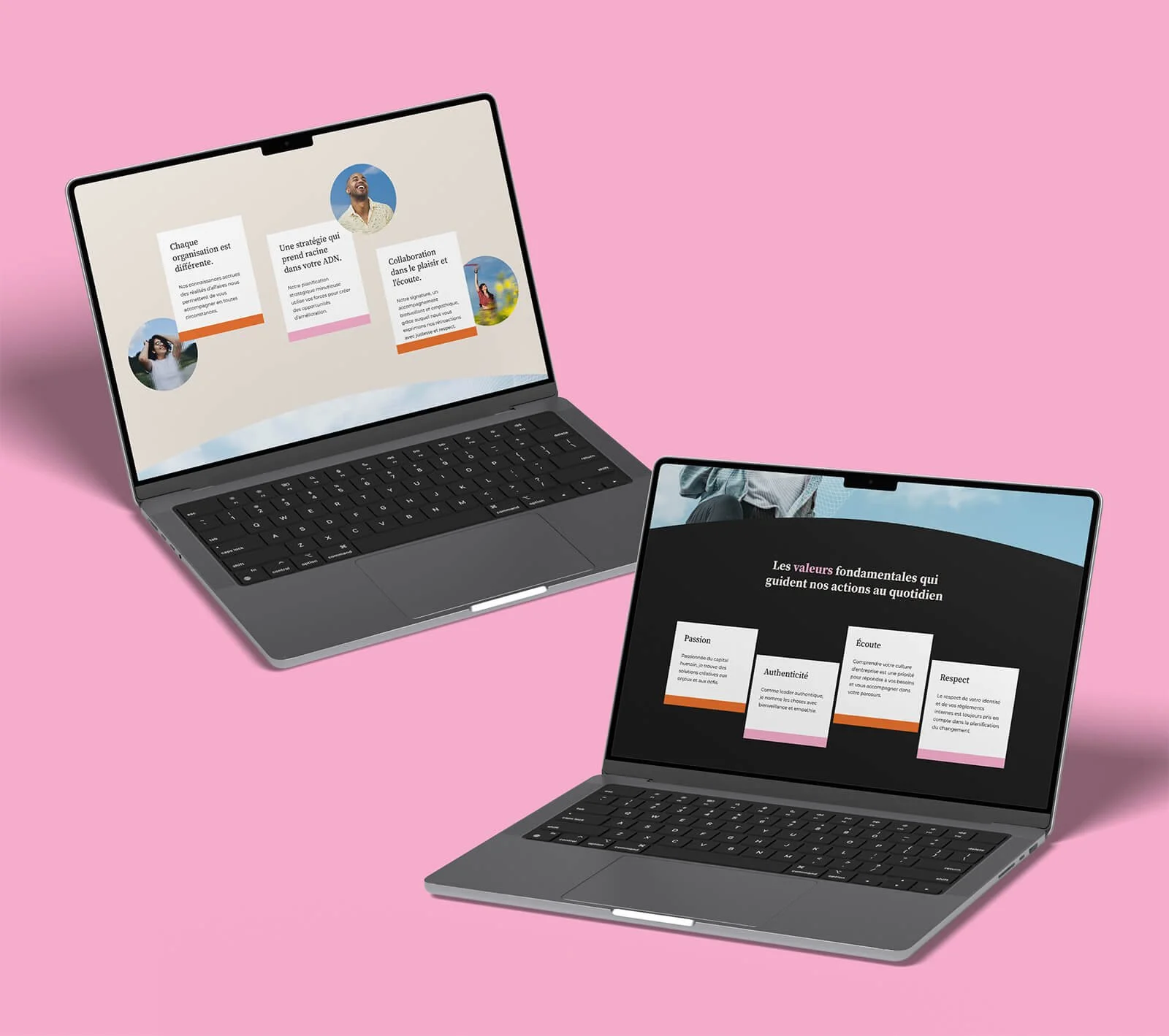 Mockups Site Web Mobile Squarespace Julie Duhamel, Consultante RH.