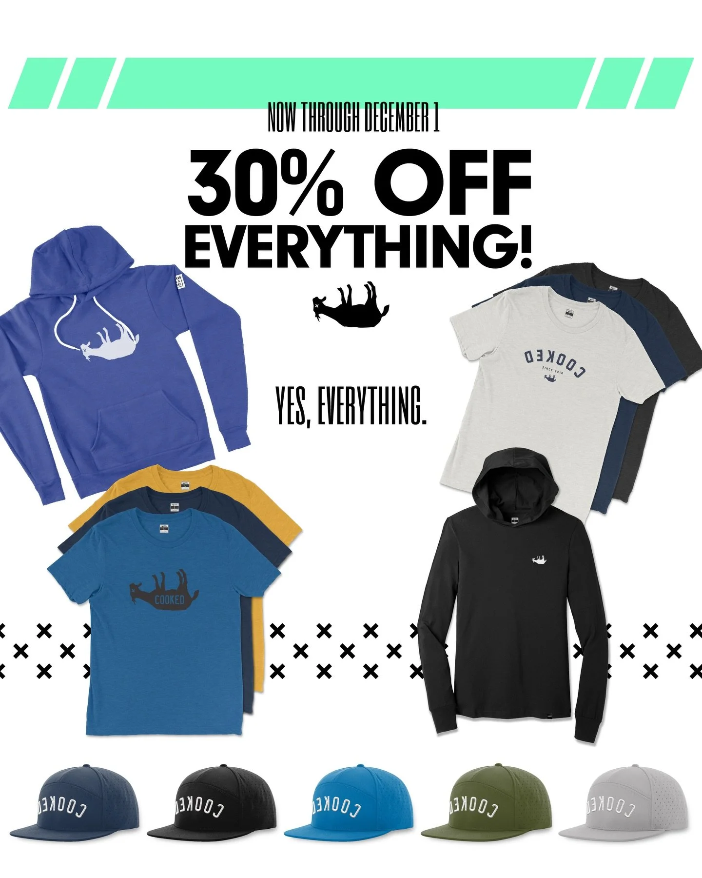 🐐*SALE*🐐 Now through December 1: Get 30% OFF EVERYTHING! Plus FREE shipping on orders over $65. Load up for the holidays. Gear for all the 🐐 in your life.

#getcooked #cookedasagoat #blackfriday