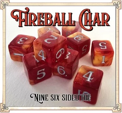 Fireball Char Damage Dice: Scented Dice by Studio Woe