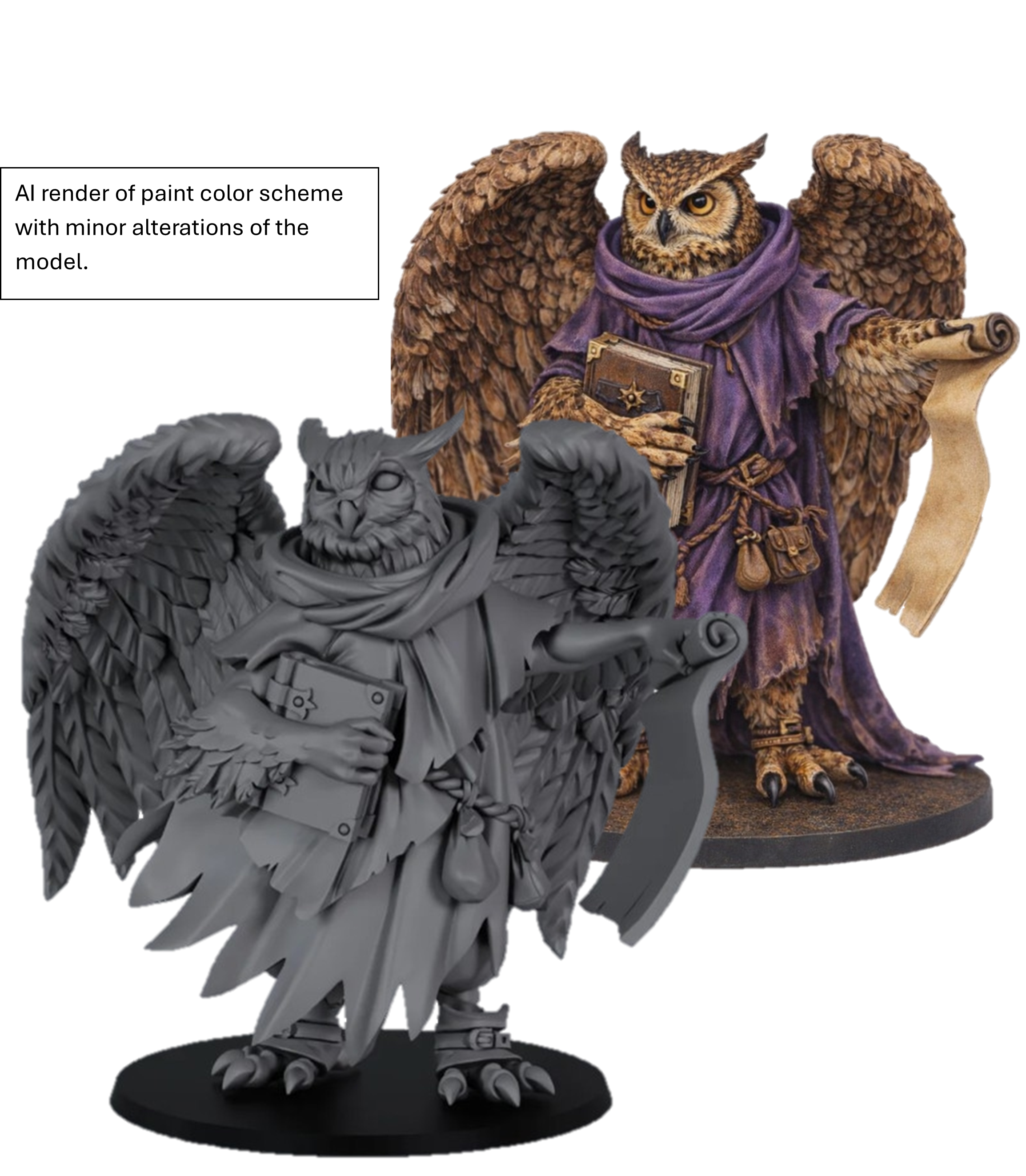 Owl Mage Miniature by Titan Forge